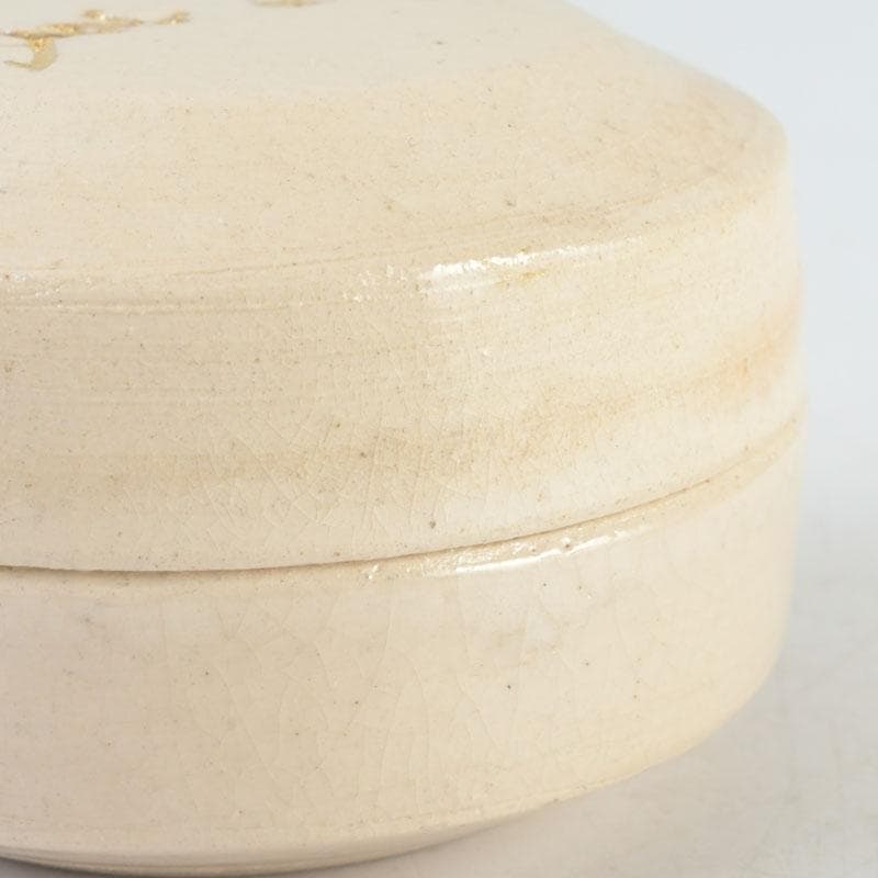 茶道具　大樋焼　大樋年朗作　白釉香合　今日庵鵬雲斎好　極め箱　V　9715