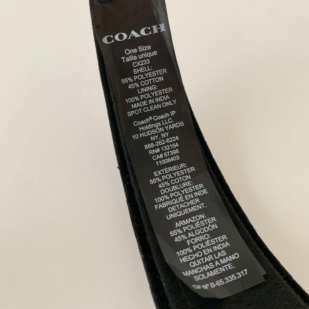 【COACH】コーチ　ベルベット　ヘッドバンド　カチューシャ　新品　ブラック　黒