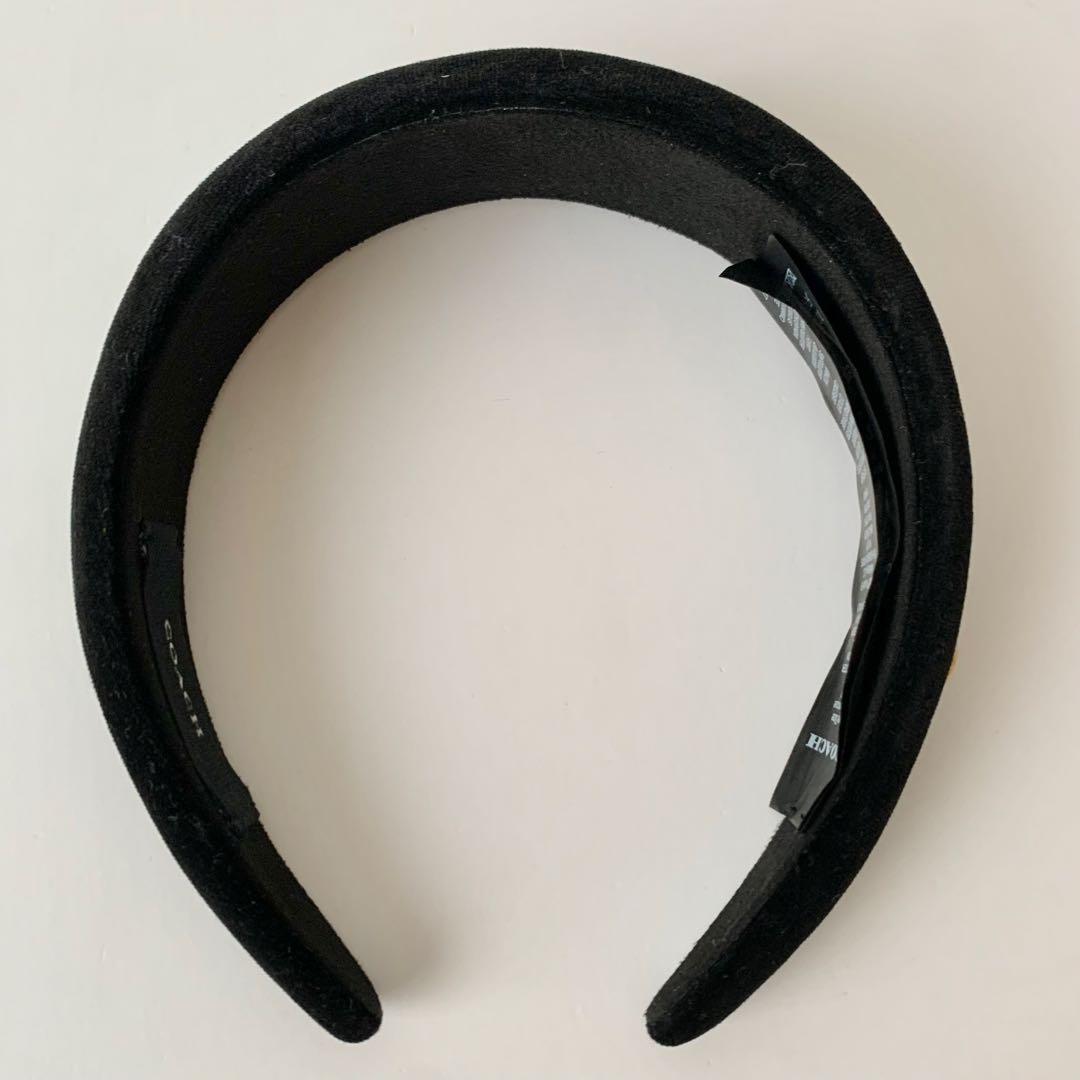 【COACH】コーチ　ベルベット　ヘッドバンド　カチューシャ　新品　ブラック　黒