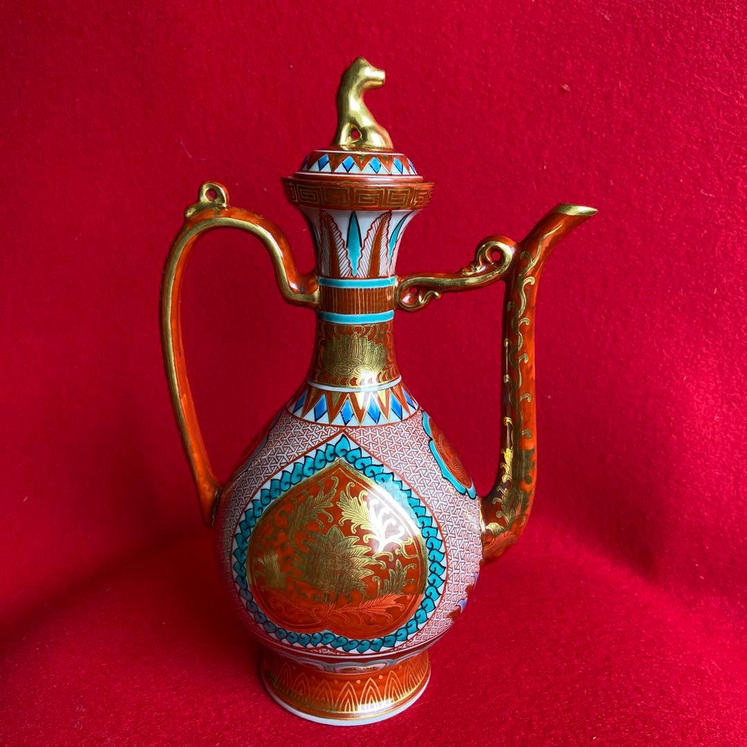 茶道具　九谷焼盛蓋瓶