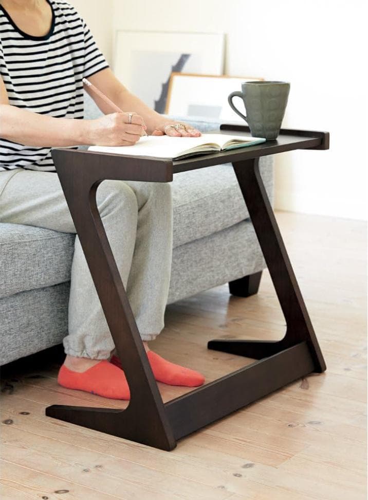 Zeta ソファサイドテーブル　ダークブラウン