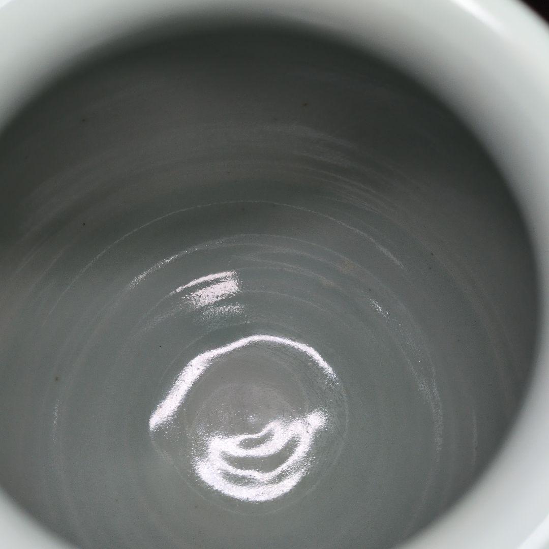 佐藤走破 作 染付 山水文 花瓶 高さ約20cm