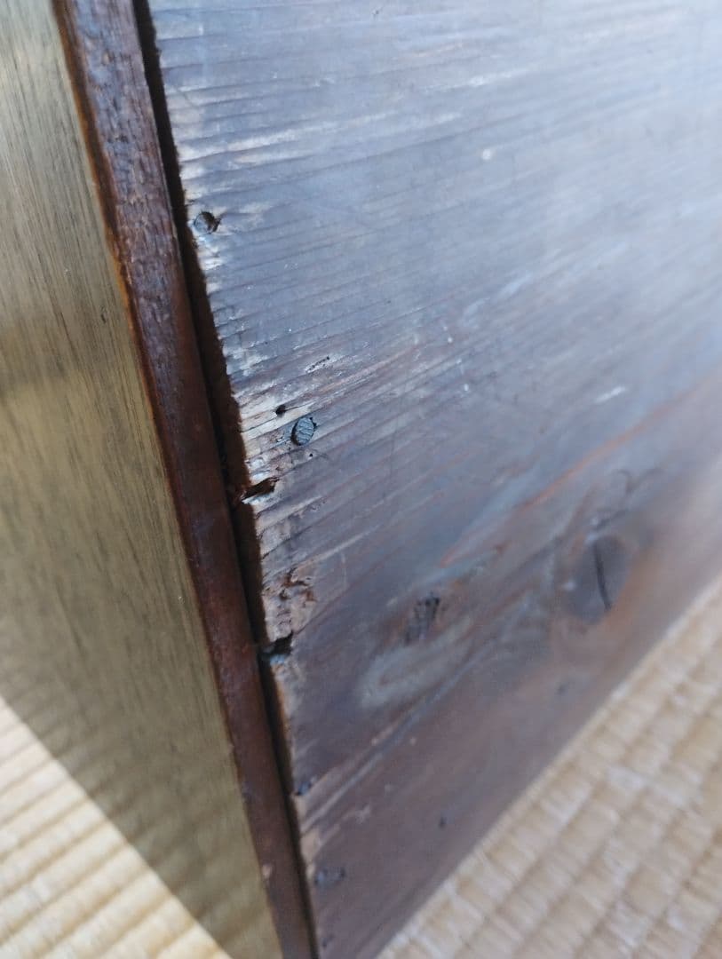 木製引き出し　整理タンス 　箪笥　2段　昭和レトロ　和骨董　古家具　無垢材ベンチ