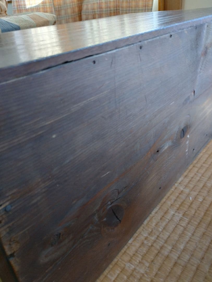 木製引き出し　整理タンス 　箪笥　2段　昭和レトロ　和骨董　古家具　無垢材ベンチ