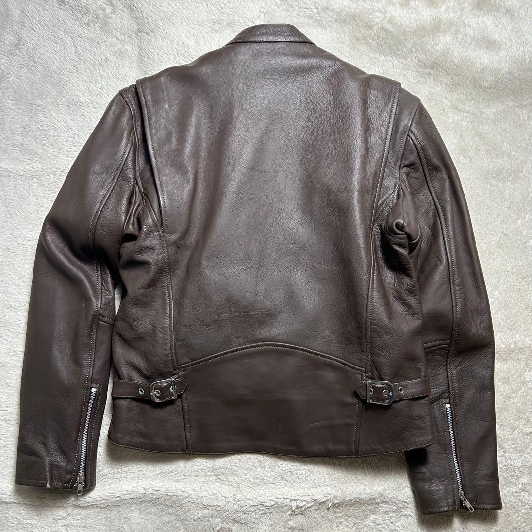 リューグーレザーズ シングルライダースジャケット　ブラウン　2XL