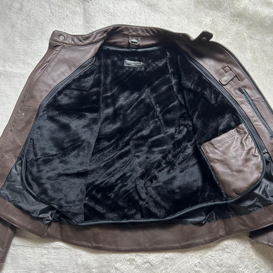 リューグーレザーズ シングルライダースジャケット　ブラウン　2XL