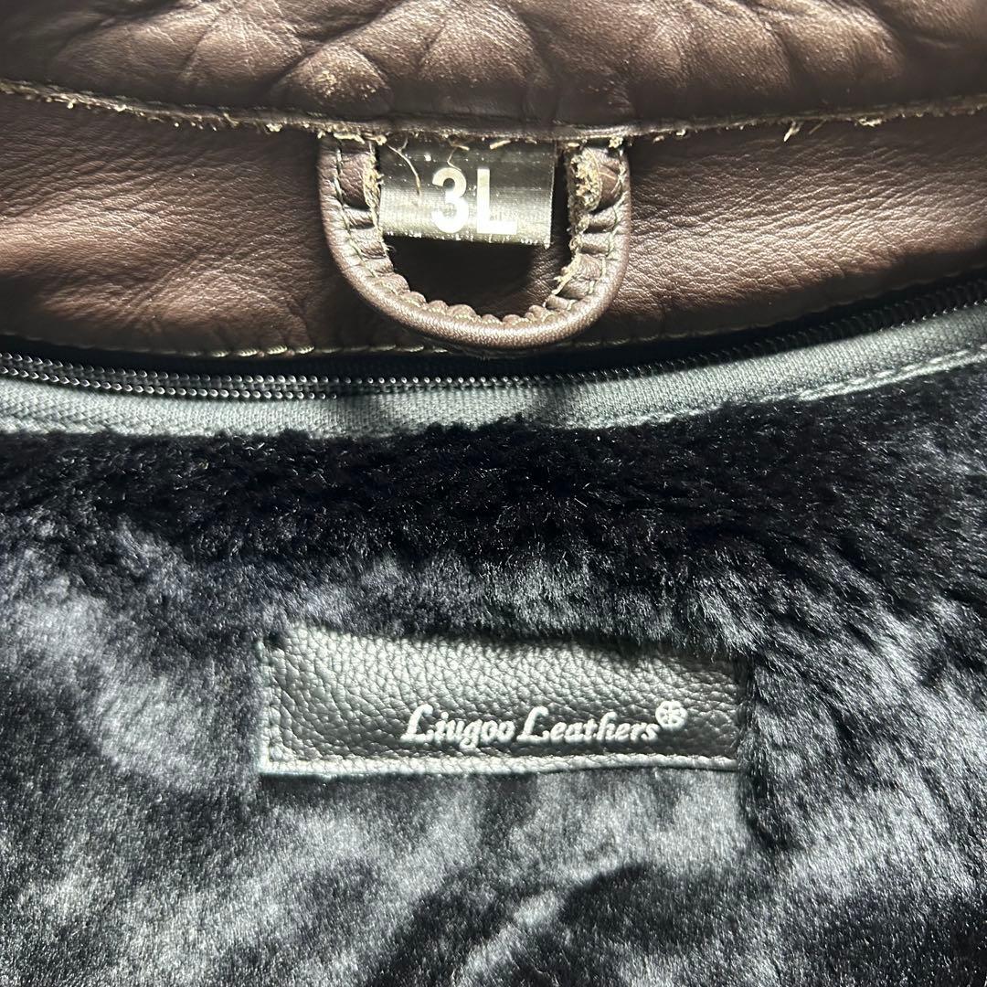 リューグーレザーズ シングルライダースジャケット　ブラウン　2XL