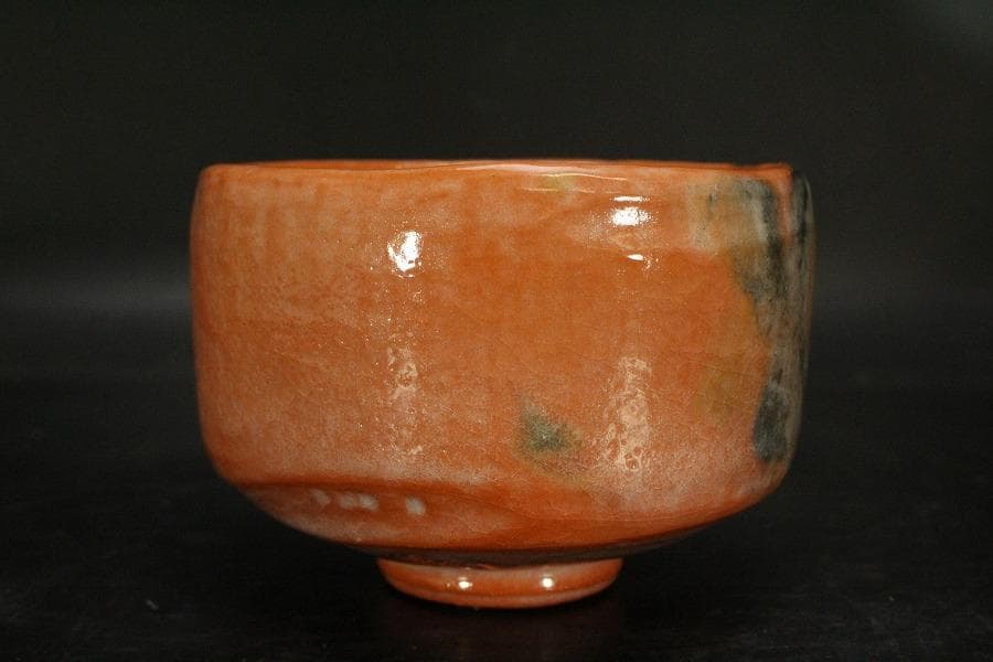 茶道具 楽焼 赤茶碗 昭楽造 栞 共布 共箱 未使用(メ1805)