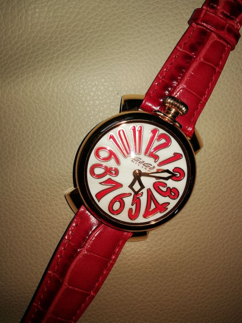正規品　ガガミラノ GaGa MILANO　マヌアーレ40MM　ゴールド×レッド