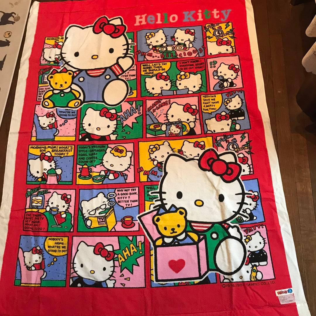 再値下げ　サンリオレトロ　未使用　日本製キティ　タオルケット　1991年製