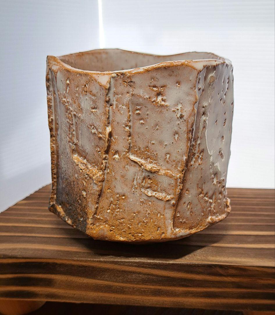 渋谷泥詩　萩焼　面取筒茶碗