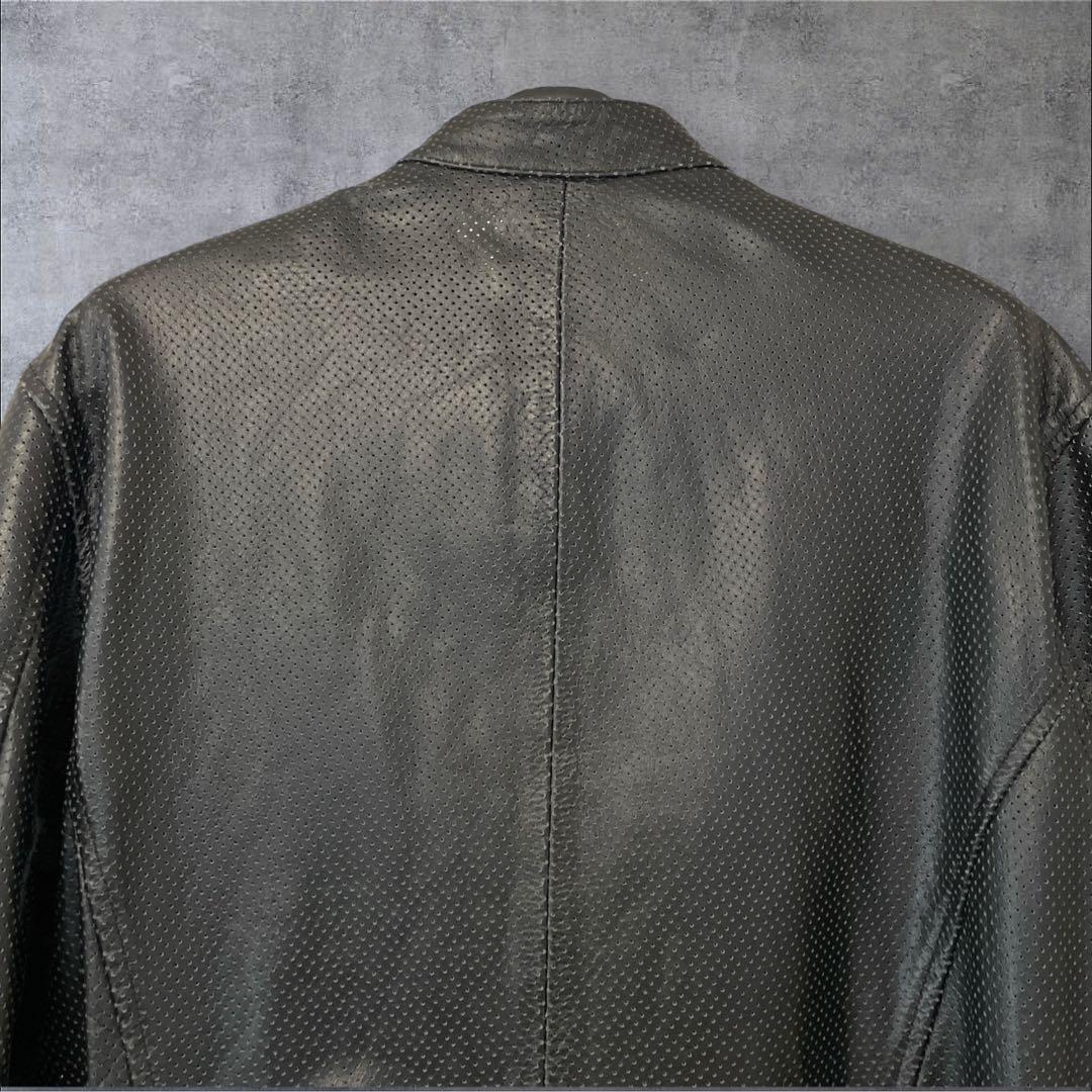 【サイズ4L】ホーンワークス シングルライダース パンチングレザー牛革