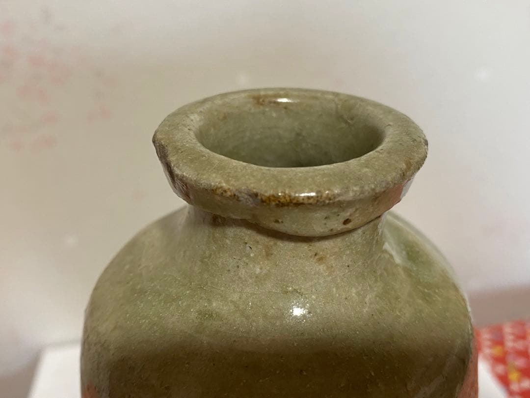 ♦古瀬戸 灰釉 徳利 酒器 江戸時代初期 一輪挿し 置物飾り 骨董品