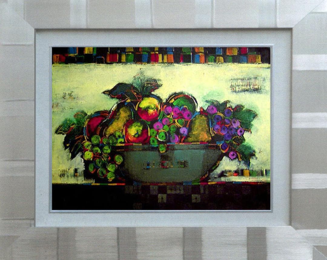 油絵 絵 絵画 インテリア 額付(白) uF6-060904 静物 果物