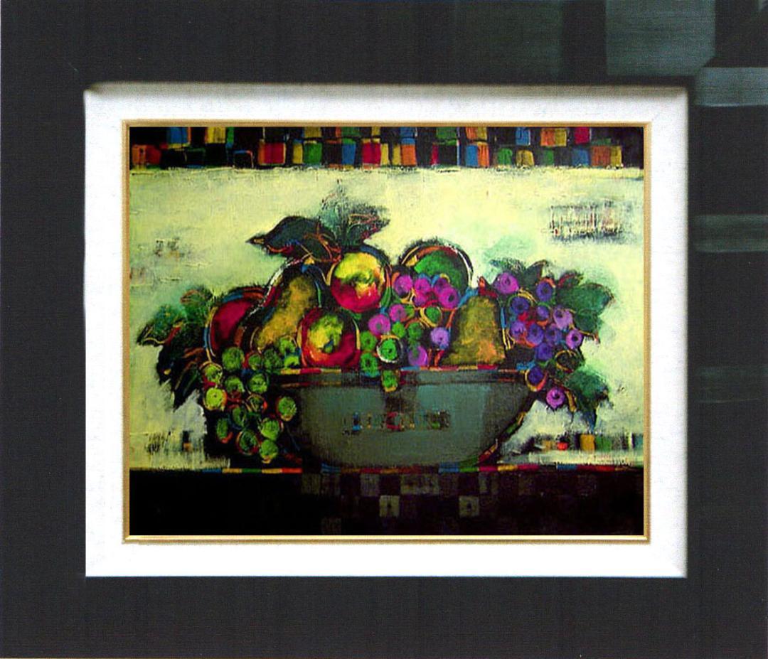 油絵 絵 絵画 インテリア 額付(白) uF6-060904 静物 果物