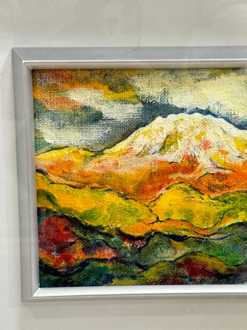 富士山 絵画 油絵 カラフル 手描き インテリア アート