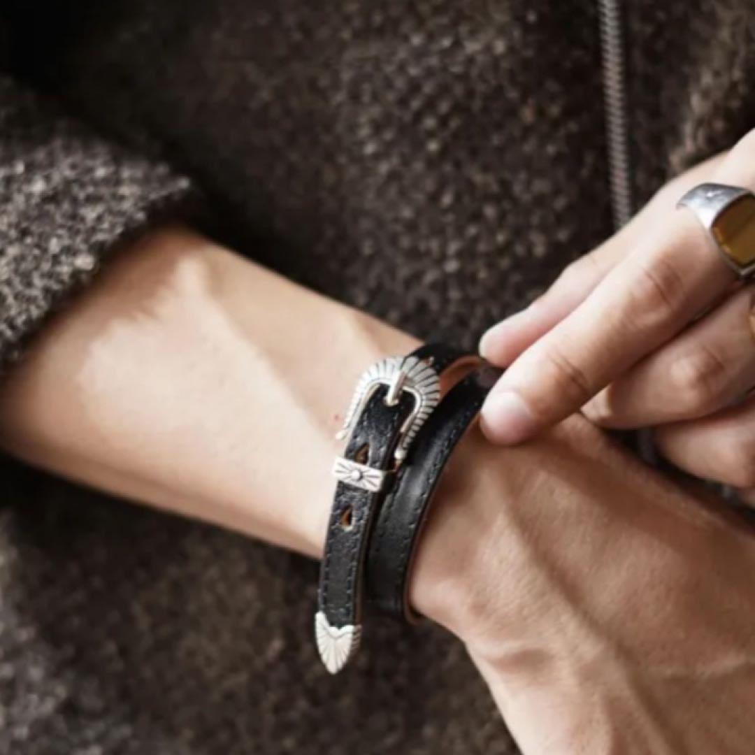 新品★ our legacy レザーブレスレット ネックレス コンチョ 本革