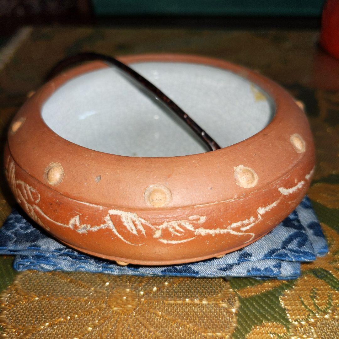 【最終価格】 中国　水盂　匙付　蝋印付　時代品