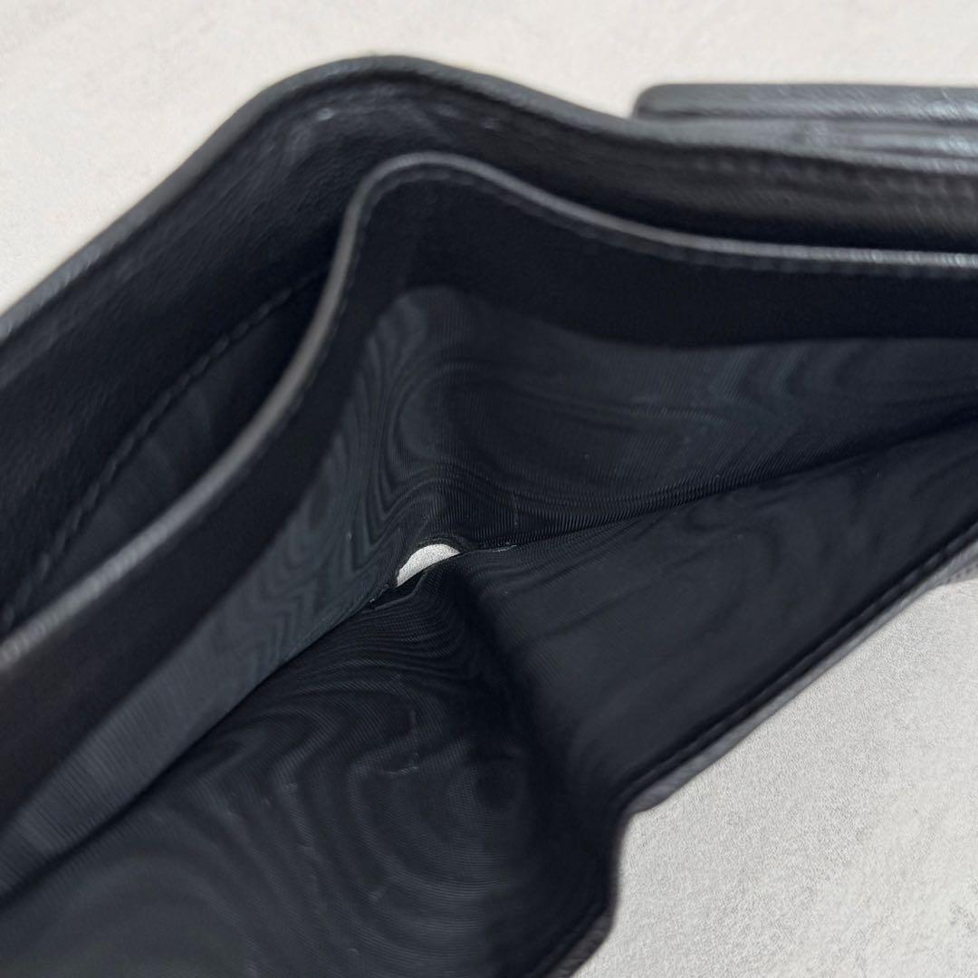 Yves Saint Laurent ハラコ レオパード 2つ折り財布