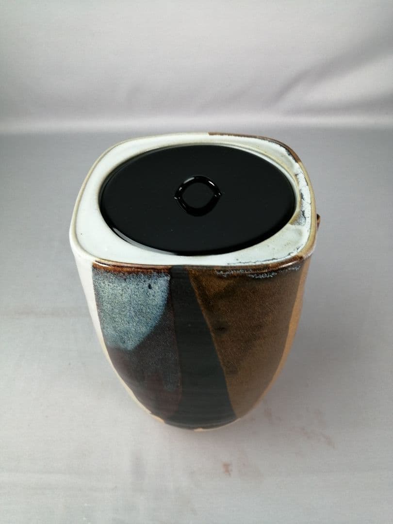 【茶道具】萬古焼　仁清写耳付水指　水指396