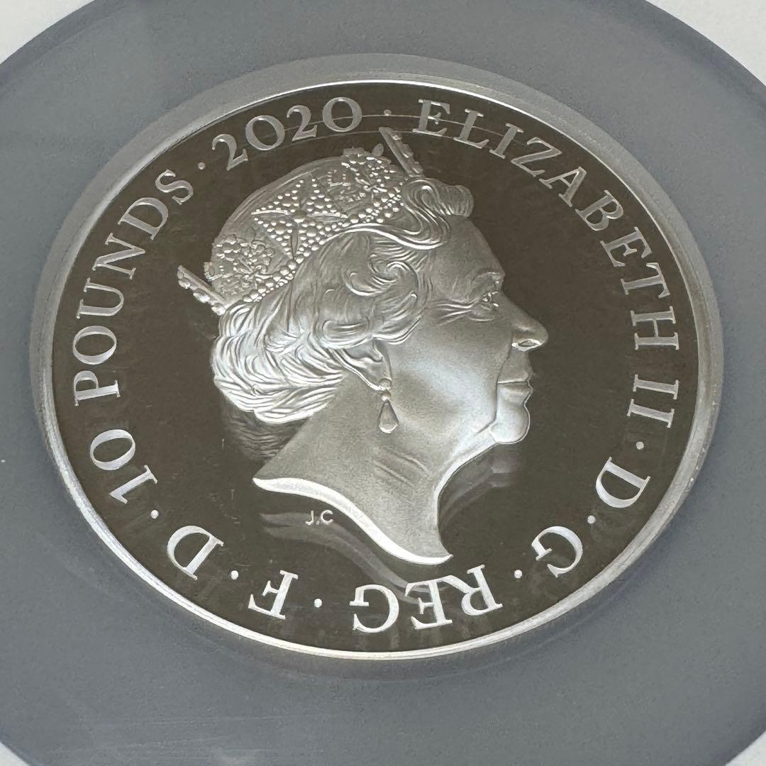 【◎最終値引】 ★5oz巨大銀貨★最高鑑定 2020 £10 モダン 金貨