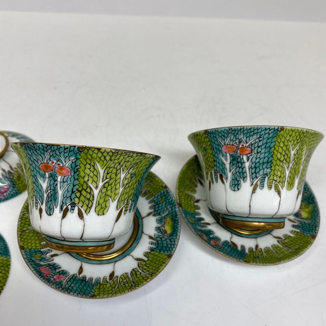 中国清時代　同治年製　粉彩花蝶図蓋茶碗　タルサ　東さ7-0407☆2F