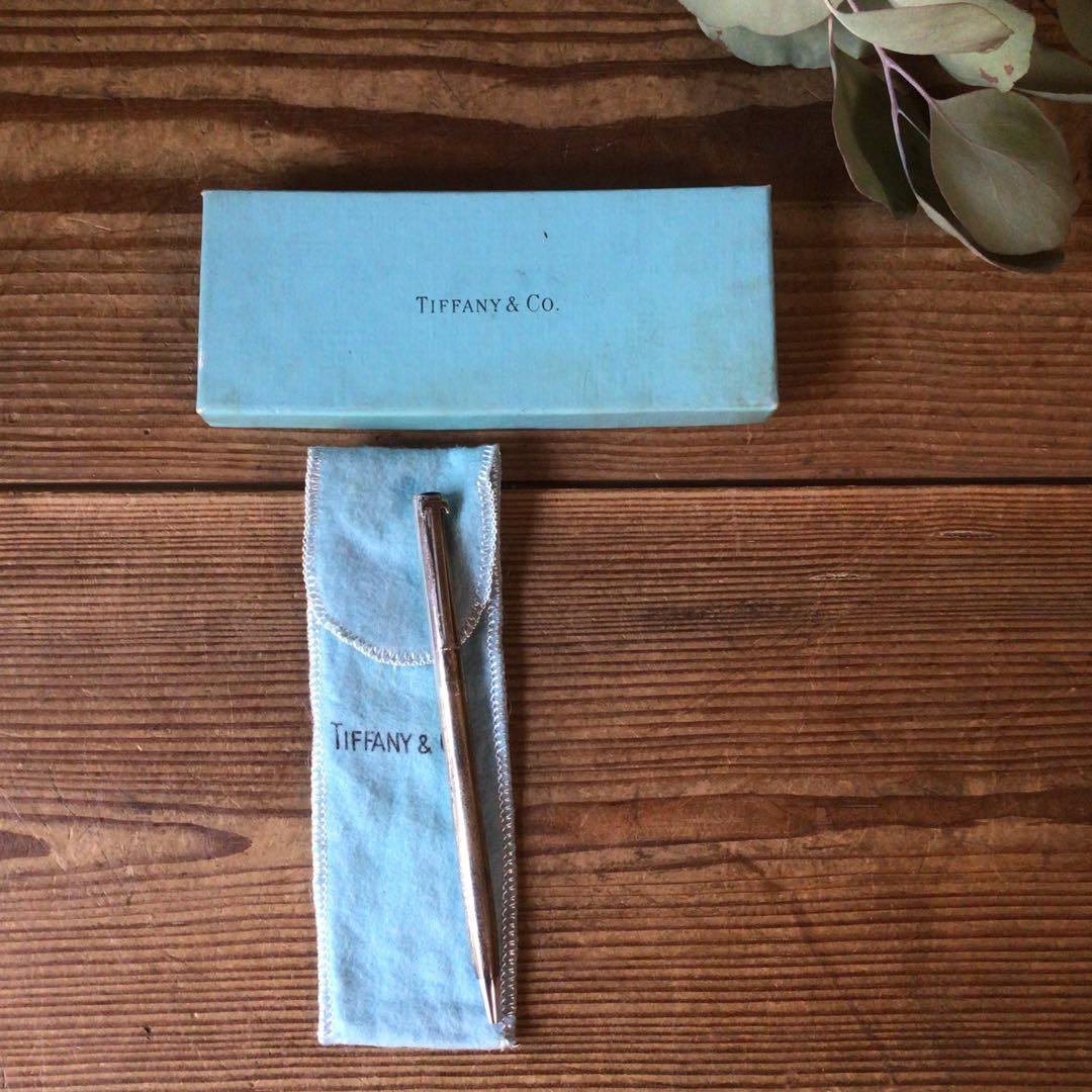 No4384 ティファニー　ボールペン　シルバー　布ケース　元箱付　送料無料