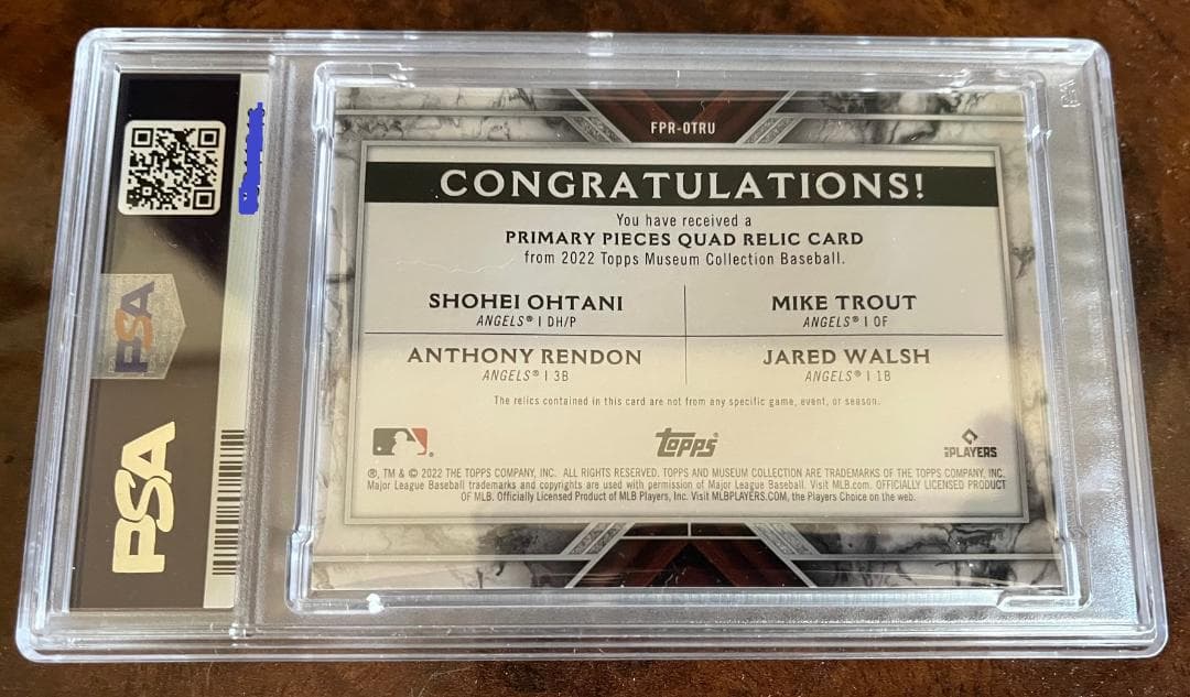 ゲームセンター・ゲームカード OHTANI/TROUT/RENDON/WALSH RELICS