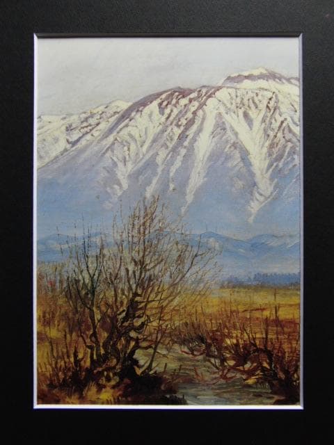橋本八百二、【岩手山】の一部、希少な大判画集より、新品高級額・額装付、状態良好