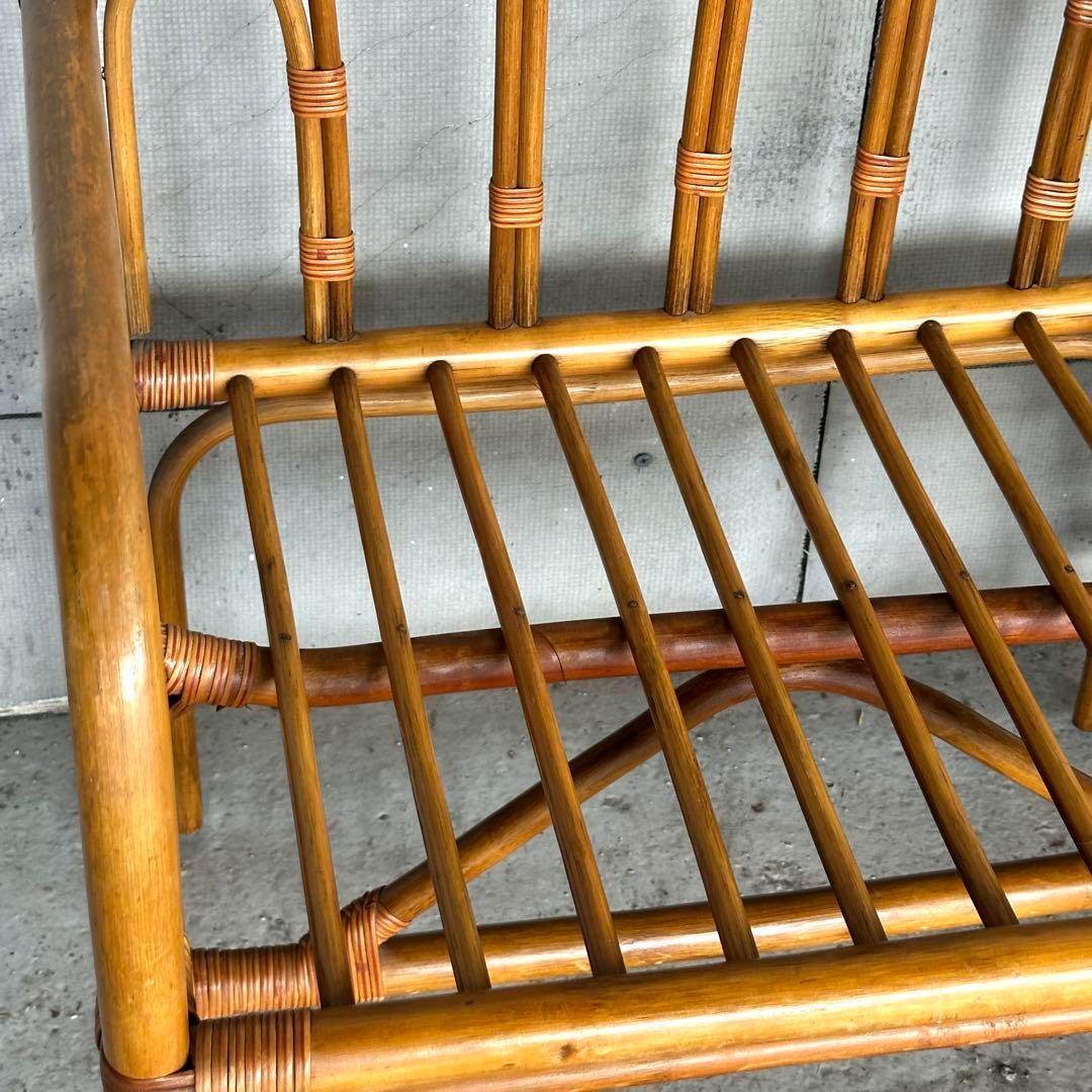 ✿ナチュラルラタンの風合い✿収納付き1人掛けベンチ♪