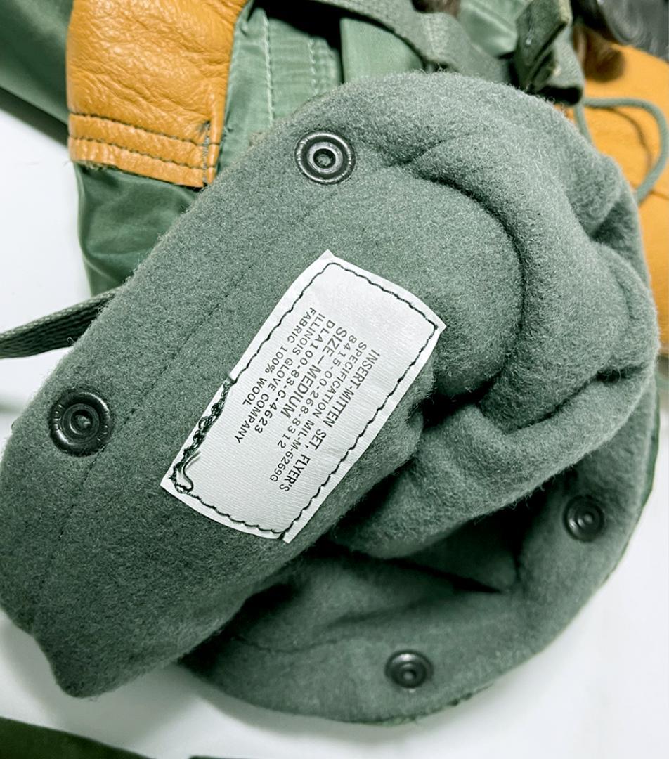 米軍実物 本革 レザー ウィンター ミトン グローブ セット ミリタリー