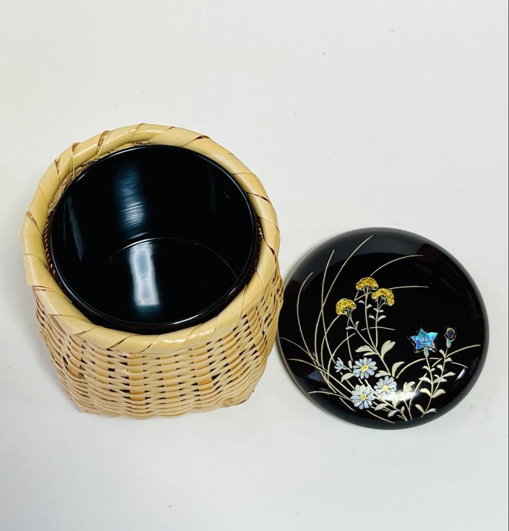 値下げ　新品未使用　茶道具 棗 秋草蒔絵　中林星山作