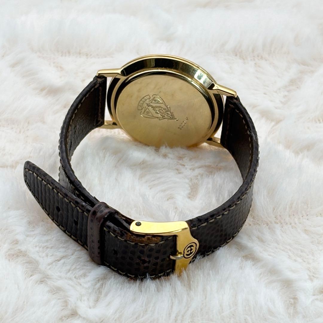 【新品電池/稼働】 GUCCI 3000M シェリー メンズ ゴールド