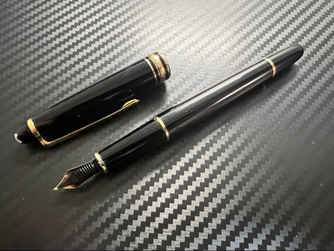 モンブラン 144 万年筆 M 中字 ブラック 中白 美品 14金ニブ