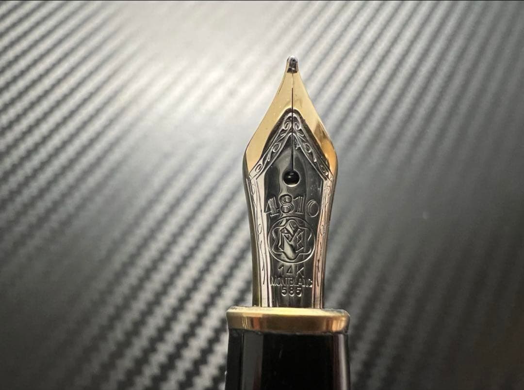 モンブラン 144 万年筆 M 中字 ブラック 中白 美品 14金ニブ