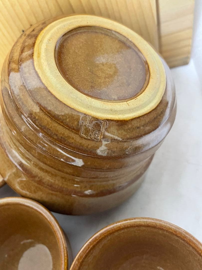 岩国多田焼　宝瓶茶器セット　元箱付