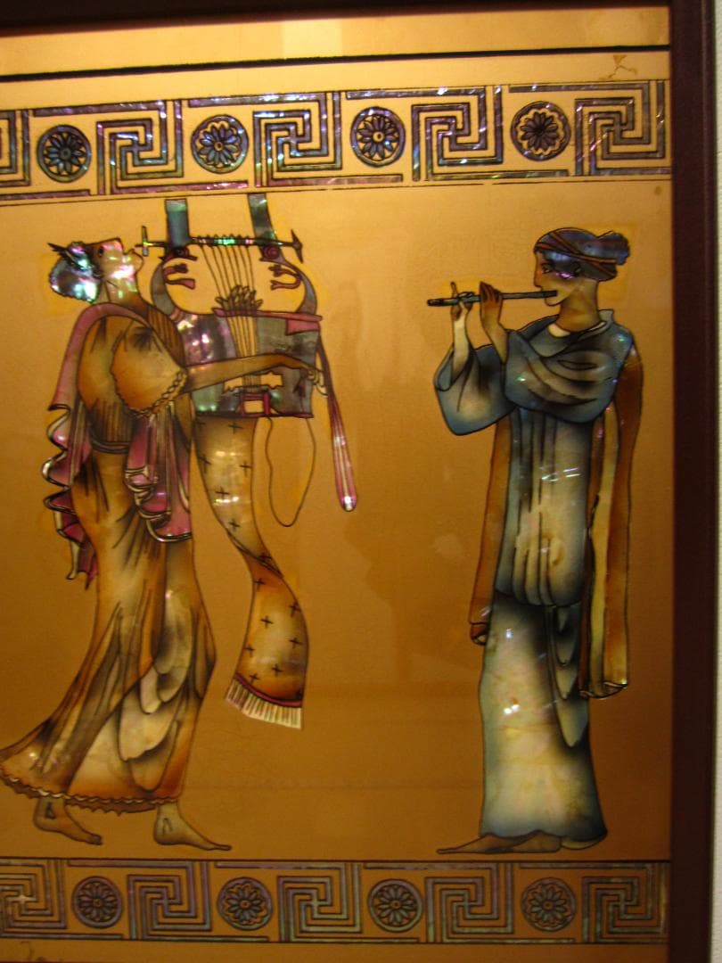 美術◆伝統工芸◆金箔・螺鈿(らでん)細工 絵画 螺鈿 金箔の輝き★高級額装・美品