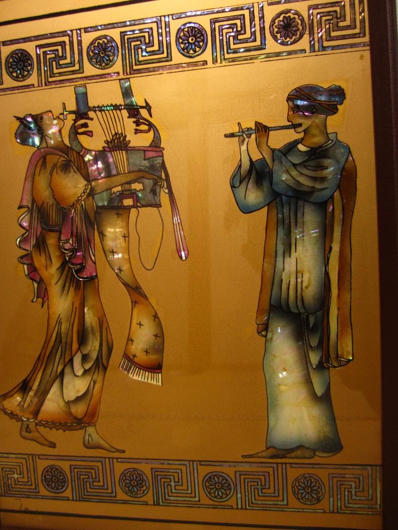 美術◆伝統工芸◆金箔・螺鈿(らでん)細工 絵画 螺鈿 金箔の輝き★高級額装・美品