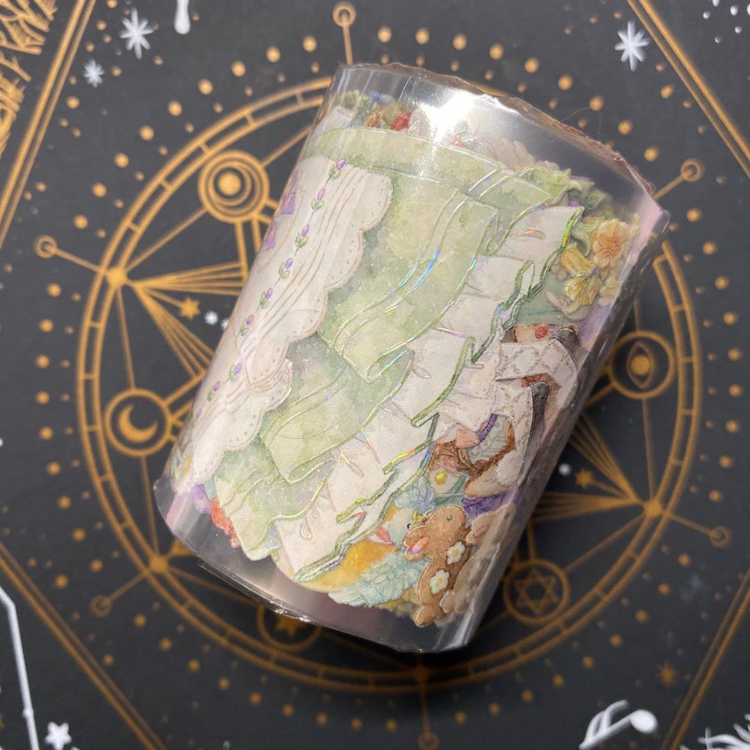 【U】海外　10m巻　貝殻光マスキングテープ　人物系　女の子