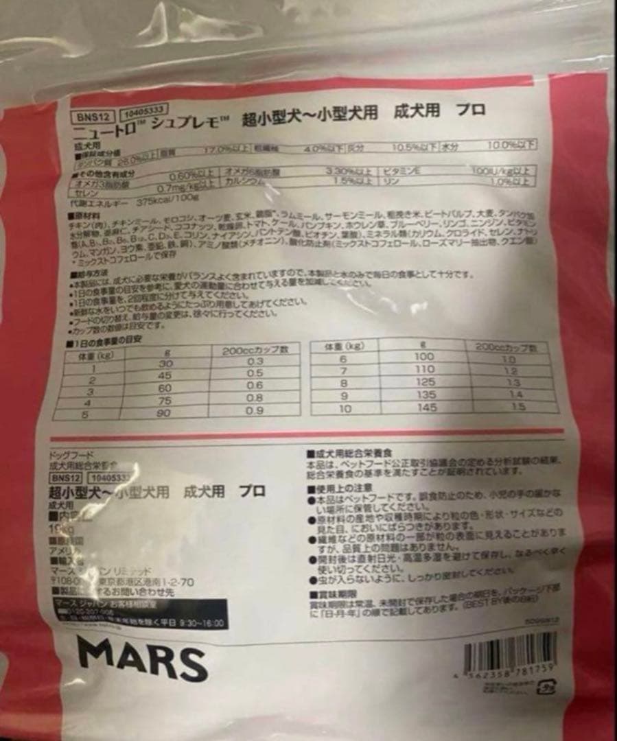 Nutro Supremo 超小型犬〜小型犬用 ドライフード 19kg