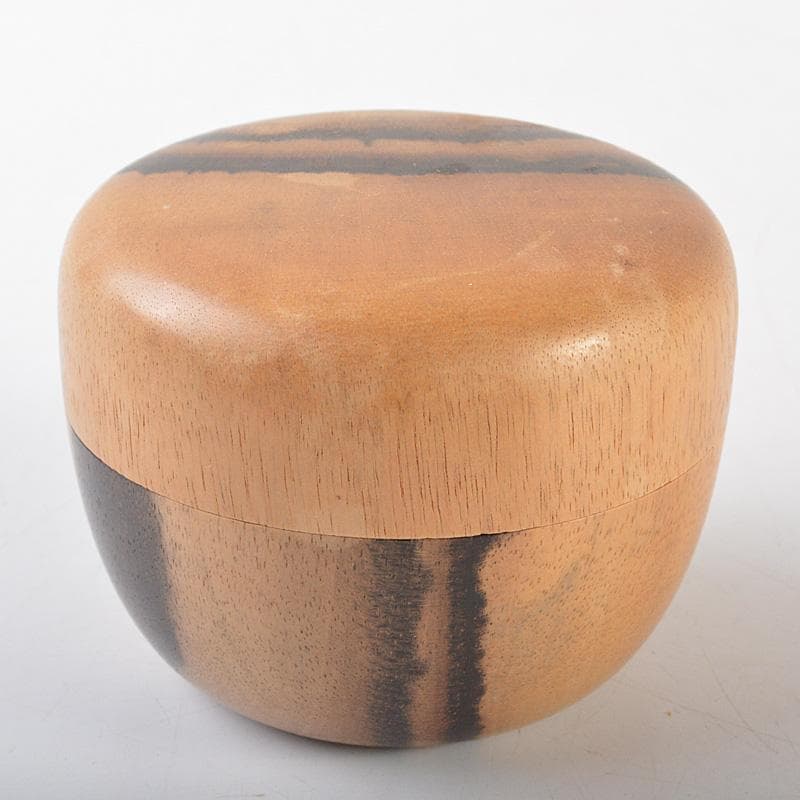 茶道具　百福作　黒柿製　棗　箱付　C　R7316