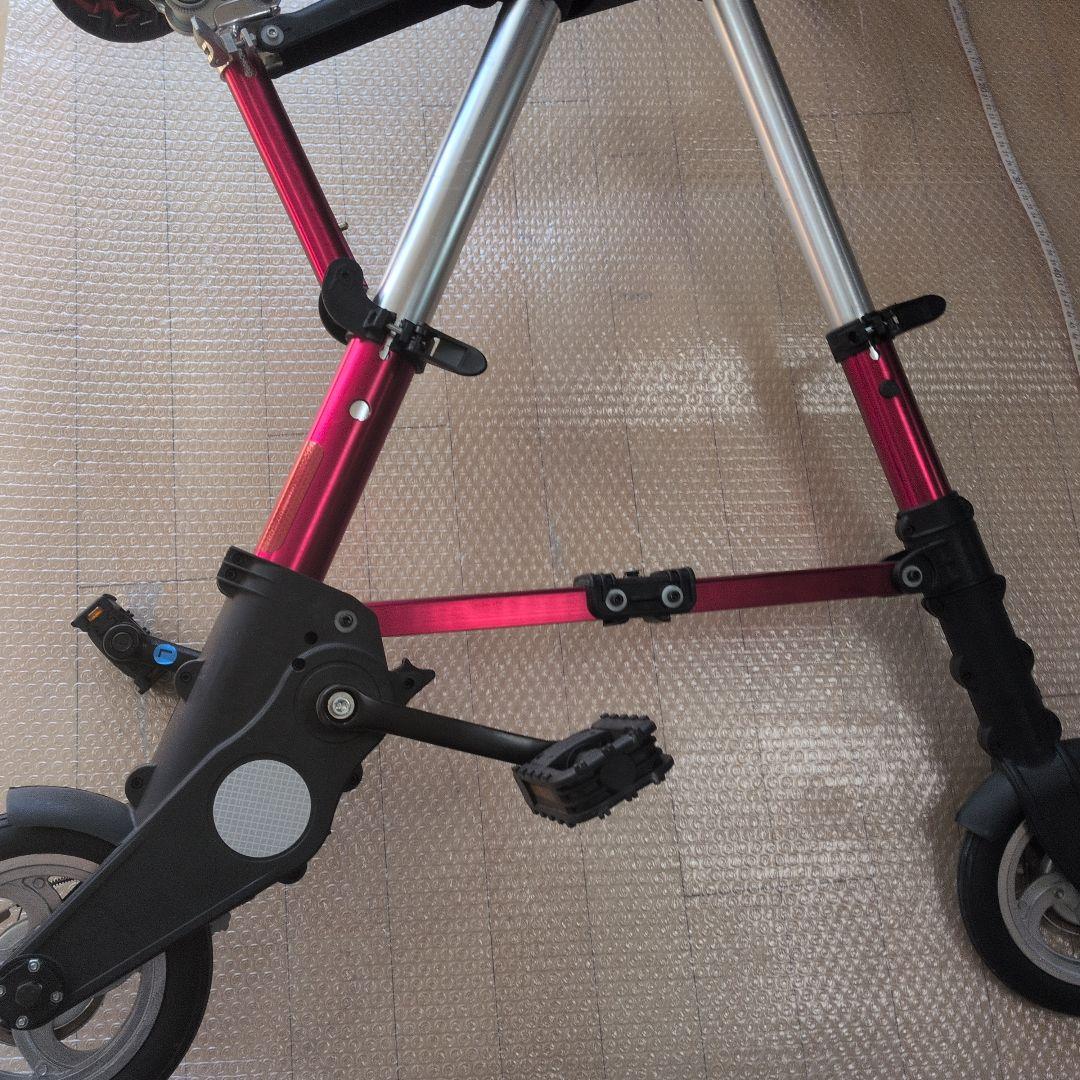 折りたたみ自転車 黒赤 コンパクト収納　 軽量 高さ4段階