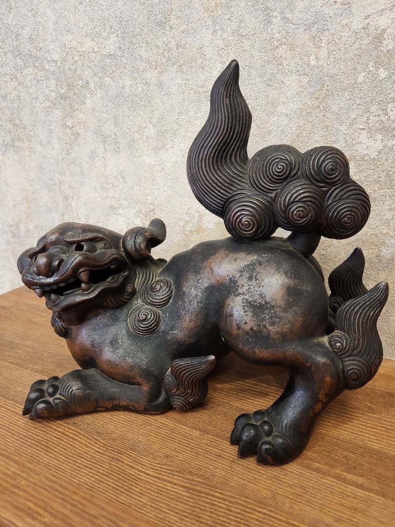 狛犬　獅子　備前焼　古備前　骨董品　置物　インテリア