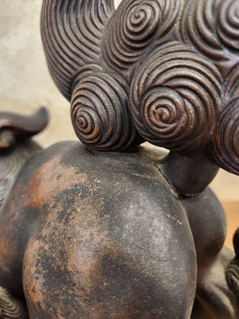 狛犬　獅子　備前焼　古備前　骨董品　置物　インテリア