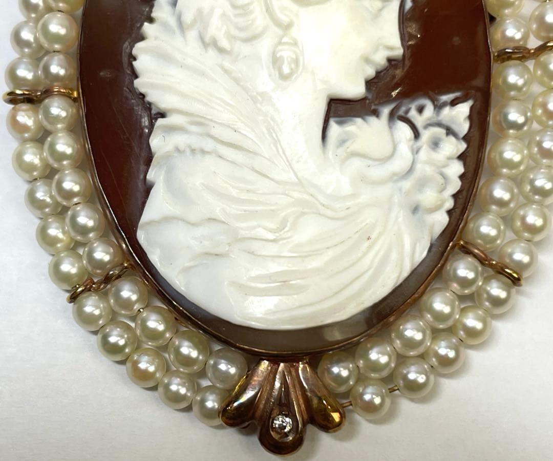 k18 カメオ　ブローチ　レディース　アクセサリー　小物　高級　希少