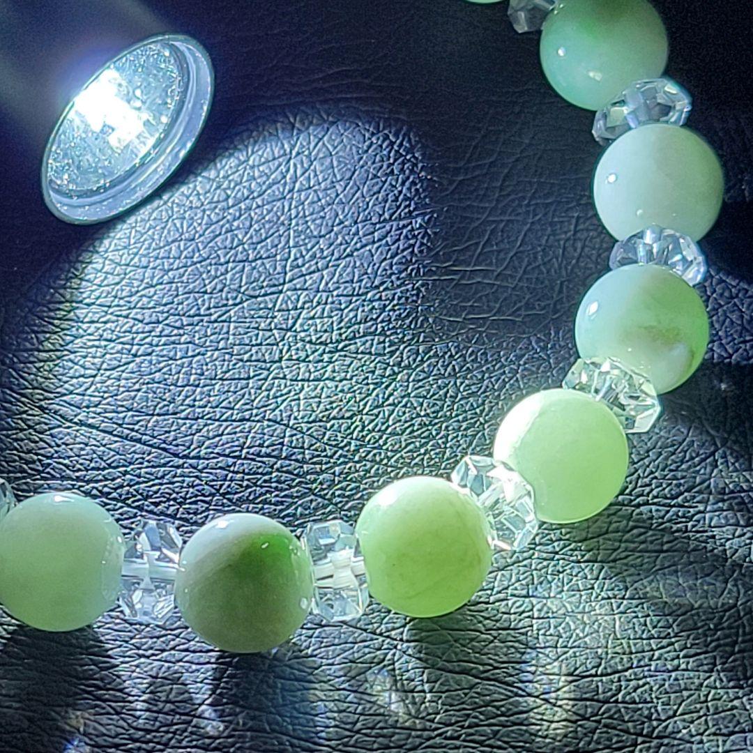 翡翠8㍉玉　サイズ14~15cm  糸魚川翡翠ブレスレットBR0076