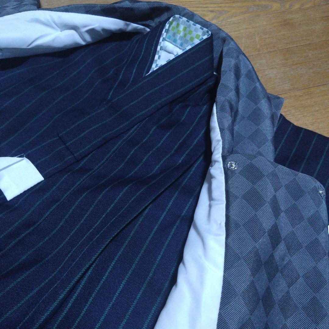 男の子3歳★グレー×紺★被布＆着物＆雪駄