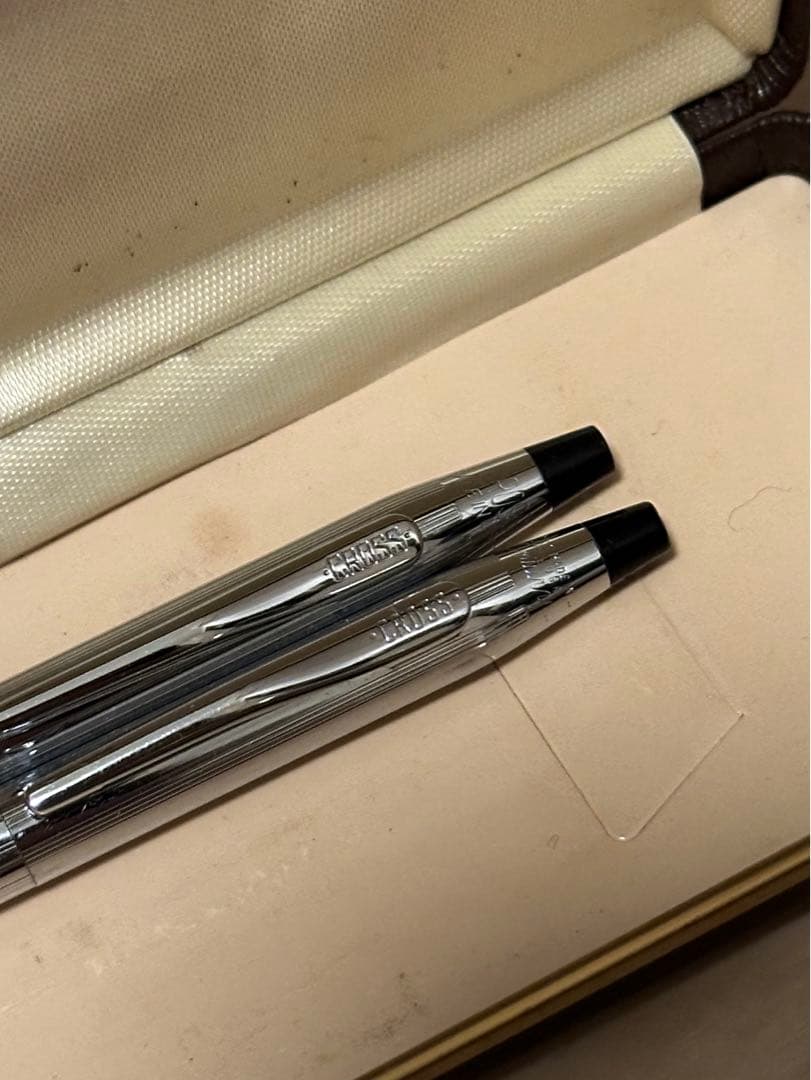 ヴィンテージ CROSS ボールペン 回転繰り出し式ペンシル セット 青リフィル