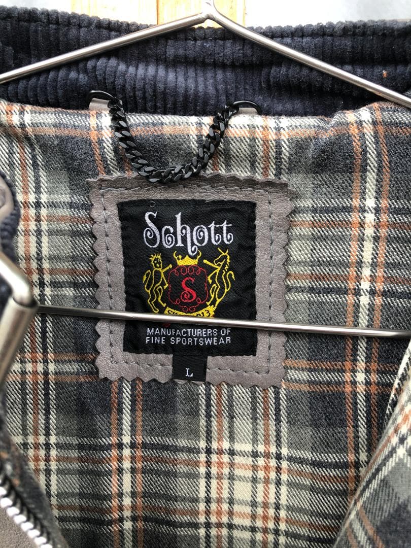 [訳あり] 新品 Schott シングルライダース レザージャケット グレー/L