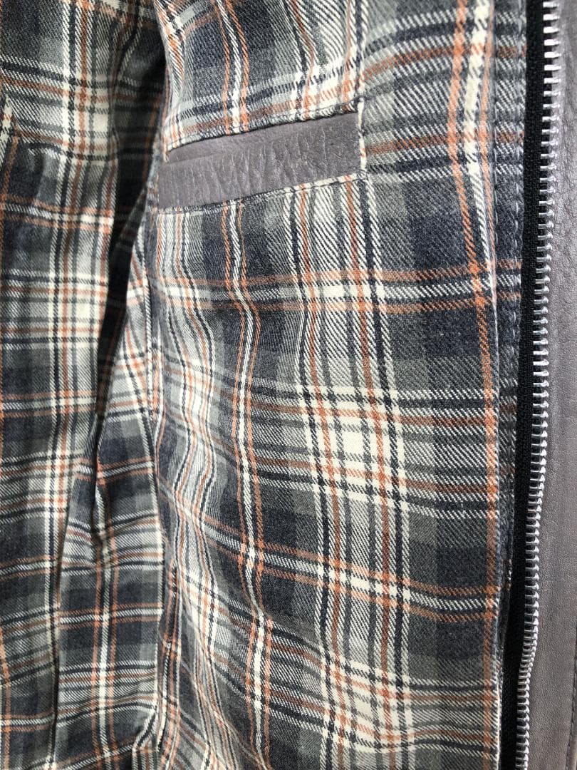 [訳あり] 新品 Schott シングルライダース レザージャケット グレー/L